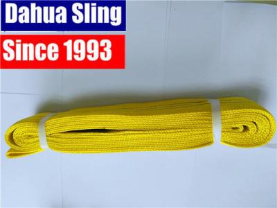 China One Way Polyester Lifting Slings , Yellow Lifting Straps 3000KG W.L.L for sale