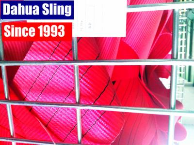 China 150 MM 5 Ton Red Heavy Duty Polyester Webbing Roll TUV GS Certificate for sale