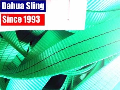 China 2 Ton Green Polyester Sling Webbing For Heavy Duty Lifting 100ft / roll for sale