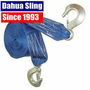 China Custom Polyester Recovery Towing Straps Rope With Metal Hook , 50mm Width for sale