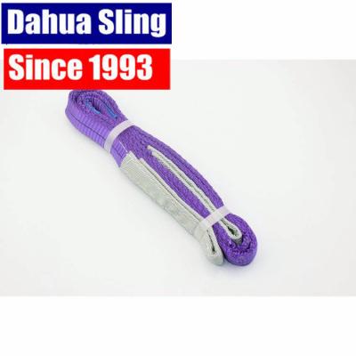 China CE GS Purple Duplex Polyester Lifting Slings With Reinforced Lifting Eyes 1 Tonne for sale