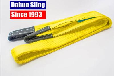 China High Tensile Polyester Flat Lifting Sling Rigging Lifting Strap With Safety Factor 6:1 for sale