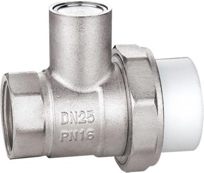 China 1106 Nickel Plated DN20 DN25 DN32 Magnetic Lockable Ball Valve Female Threaded End x PP-R pipe End for sale