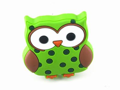 China Mr.Owl GreenRubber Kids Bedroom Knobs , Soft Plastic Knobs For Children's Furniture Decorative for sale