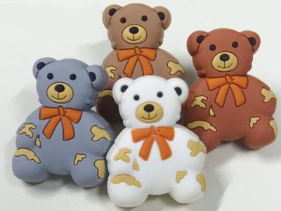 Китай Пластмасса серого медведя мягкая ягнится ручки шкафа ПВК декоративных ручек мебели спальни детей ручек мебели белые продается