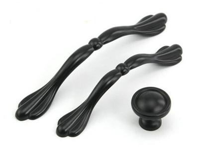 China Fashion Kitchen Cupboard Door Handles 192mm Black Kitchen Handles Office Table Drawer Pulls for sale