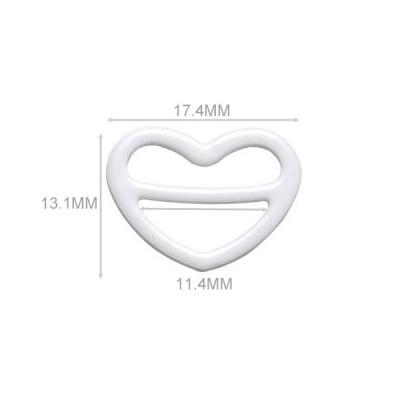 China Heart Shape 11.4mm Metal Bra Adjuster Slider Swimwear Strap Accessories for sale