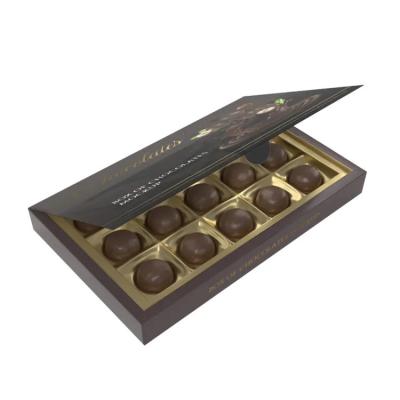 China Matt Folding Food Chocolate Truffle Packaging Empty Truffle Boxes With Inserts for sale