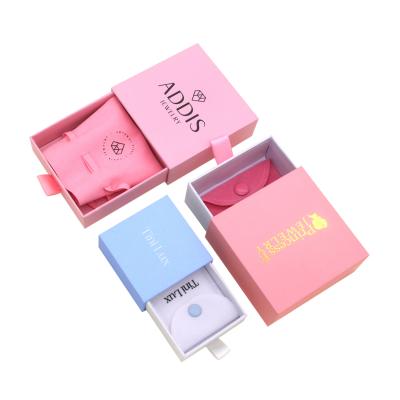 China BSCI Fashion Jewelry Packaging Box Pink Blue Custom Jewelry Packaging With Logo for sale