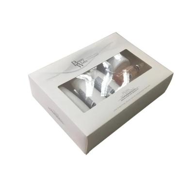 China Caja de cartón del sistema del cuidado del cabello para las cajas de embalaje del PVC del equipaje con el empaquetado de la ventana en venta