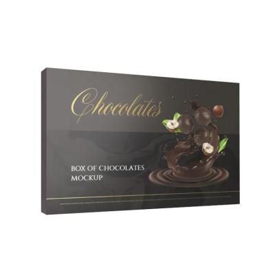 China Caixas pretas recicladas do chocolate dos doces da caixa do empacotamento de alimento com inserções à venda