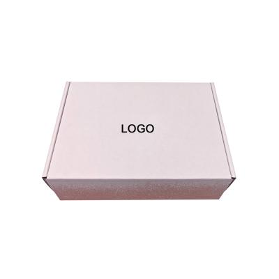 China Glossy Embossing Shipping Cardboard Boxes EVA Form Light Pink Mailer Boxes for sale