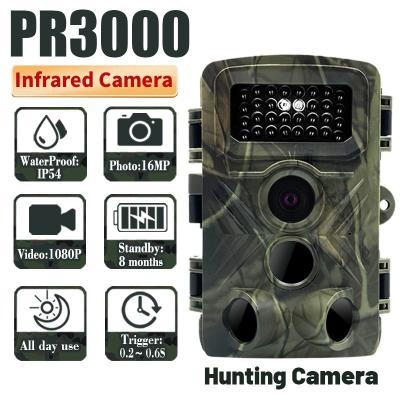 China 30FPS Video HD Trail Camera 16MP Resolution 34pcs IR LED Infrared Hunting Camera for sale