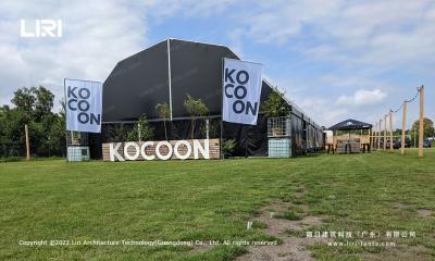 China High Quality PG15x30m Black Aluminum Polygon Tents Flame Retardant To DIN4102 B2 for sale