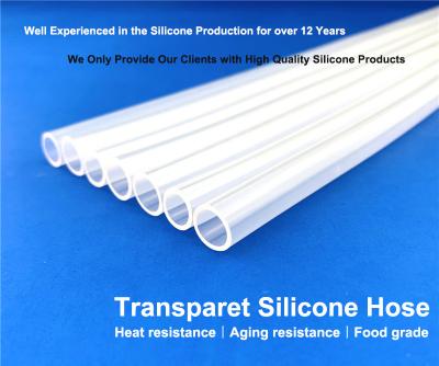 China 80A Wear Resistant High Transparent Food Grade Silicone Rubber Tube for sale