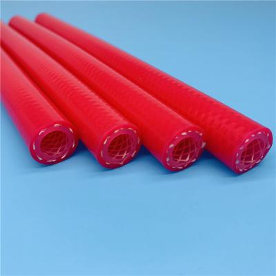 Китай Цвет трубопровода силикона качества еды гибкий усиленный заплетенный красный продается