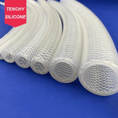 China Pressure Resistant Braided Silicone Tubing Food Grade Stretchable for sale