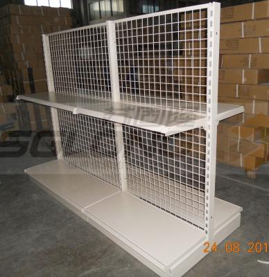 China Light Duty Convenience Store Wire Mesh Shelves Tegometal Gondola Double Sided for sale
