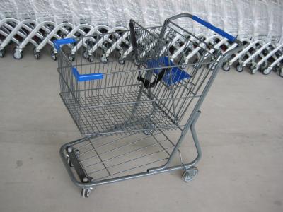 China Unfolding Style Supermarket Shopping Trolley , Wire Metal Shopping Cart for sale