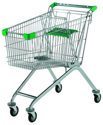 China Indoor / Outdoor Supermarket Shopping Trolley Customizable Color With Child Seat for sale