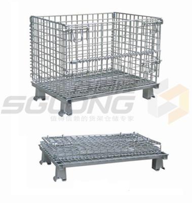 China Fully Collapsible Wire Container Storage Cages Industrial Metal Baskets for sale