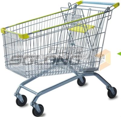 China Commercial Supermarket Grocery Shopping Cart 180 Litres Volume With EVA + PP Wheel for sale