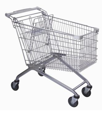 China Strong 4 Wheel Supermarket Shopping Trolleys Steel Material With 4