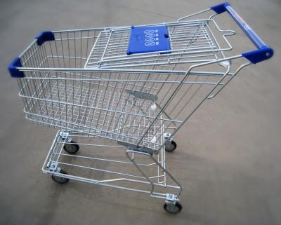 China Metal troles dos carrinhos de compras do supermercado/mercearia com logotipo do cliente à venda