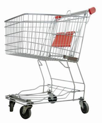 China Grocery Store Shopping Carts Unfolding Style Zinc Plated Surface Treatment for sale