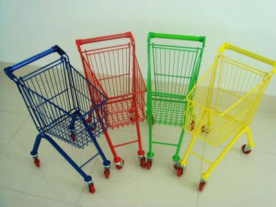 China Unfolding Supermarket Shopping Trolley , Metal Grocery Cart ISO9001 Certification for sale