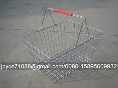 China Cestos de compras convenientes do metal, cestas do supermercado/mercearia à venda