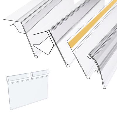 China Supermarket Retail Plastic PVC Acrylic Price Tag Holder For Shelves for sale