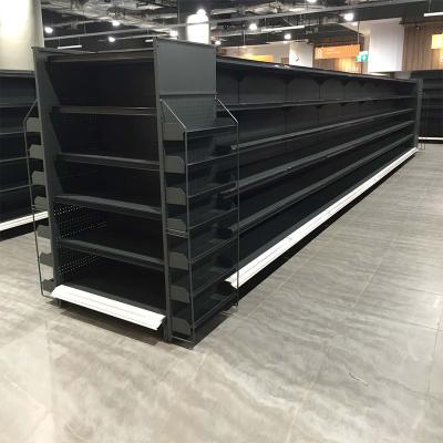 Chine Double étagère dégrossie Q195 de supermarché de gondole pour l'affichage d'épicerie à vendre