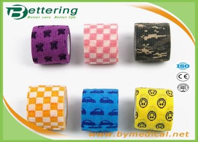 China Coloured Veterinary Elastic Cohesive Bandage Non Woven Various Patterns Available for sale