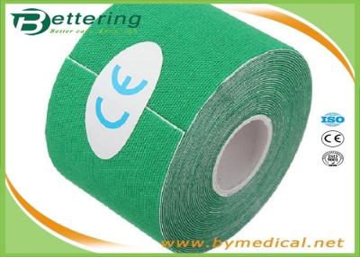 China Muscle Pain Relief Tape Elastic Kinesiology Therapeutic Tape Waterproof Green Colour for sale