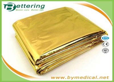 Chine Couverture de survie d'aluminium de Waterproo, couverture thermique de délivrance d'or/couleur d'argent à vendre