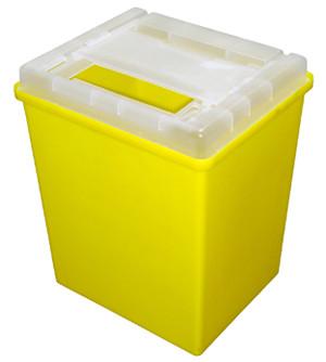 China Envase rojo/del amarillo 8L, envases médicos de la jeringuilla de la disposición de la eliminación de residuos en venta