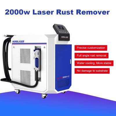China Herolaser 2000w Handheld Continuous Laser Rust Removal Machine For Metal Paint Oil for sale