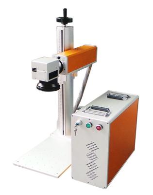 China FDA-Bescheinigung 220V spaltete Faser-Laser-Markierungs-Maschine mit Drehachse auf zu verkaufen
