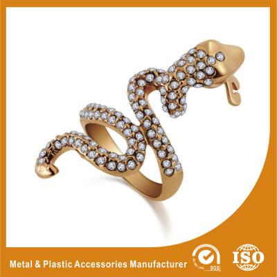 China OEM / ODM 18K Gold Snake Shape Fashion Jewellery Rings For Anniversary for sale