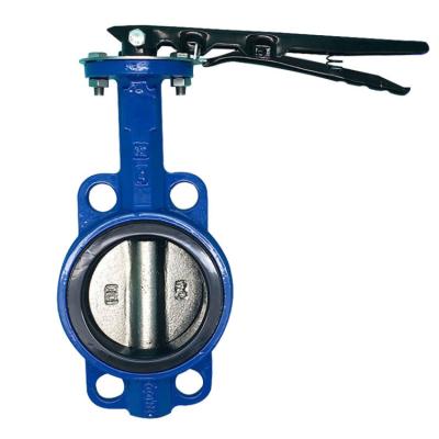 China Ductile Iron Manual Handle Butterfly Valve PN10/16 Wafer Soft Seal Stainless Steel Butterfly Valve for sale
