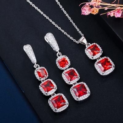 China Jewelry Set for Wedding Party Crystal CZ Zircon Ring Earrings Bracelets Necklace Jewelry Set for sale