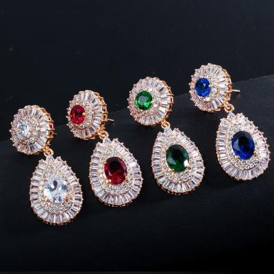 Китай Women's WaterDrop Earrings, CZ Earrings For Bride Jewelry Parties Wedding  Jewelry Earrings Necklace jewelry set продается