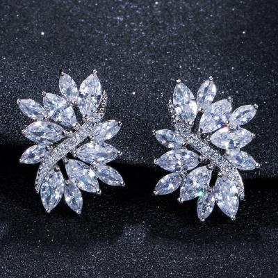 Китай Luxury AAA CZ Stud Earrings For Women Romantic Elegant Female Daily Earrings Colors Available Wholesale продается