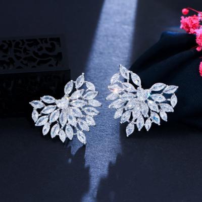 China Hotsale new multi layer cubic zircon earring full CZ earrings for women women's heart shape Earrings necklace jewelry for sale