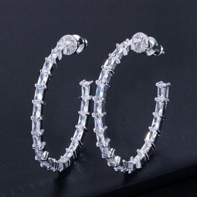 China CZ Stone Earrings For Women Classic Wedding Earring Jewelry Party Fashion  CZ Simple Earring Stylish Women's Jewelry for sale