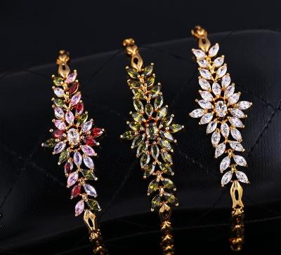 China Fashion Ladies Bracelet Bangle Party Adjustable Bangle Jewelry Color Big Flower Shape Cuibc Zircon Bracelet For Gift for sale