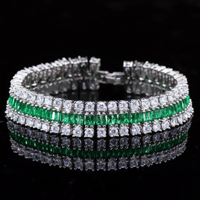 China Summer Cute Crystal Bracele Jewelry Cluster Colorful CZ Stone Bracelet SIlver Plated Bracelet for Women Banquet Dinner for sale