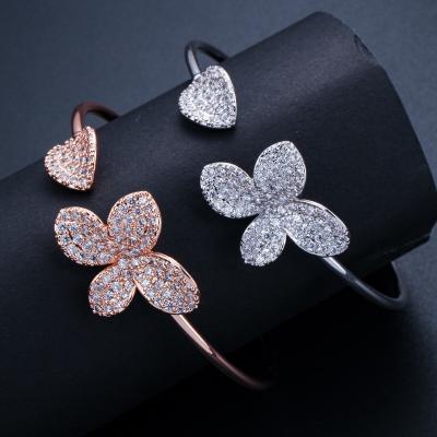 Китай Fashion Flower Bracelet Shining CZ Crystal  Bracelet CZ Bracelets Woman Bangle for Women Wedding Party Jewelry продается
