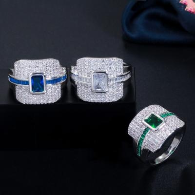China Elegant square Shaped CZ Rings Women Ring  for Wedding Ring Wedding Sweet Design Jewelry Valentine's Day Love  Ring for sale
